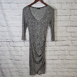 Love Culture Gray and Black Midi Bodycon Dress